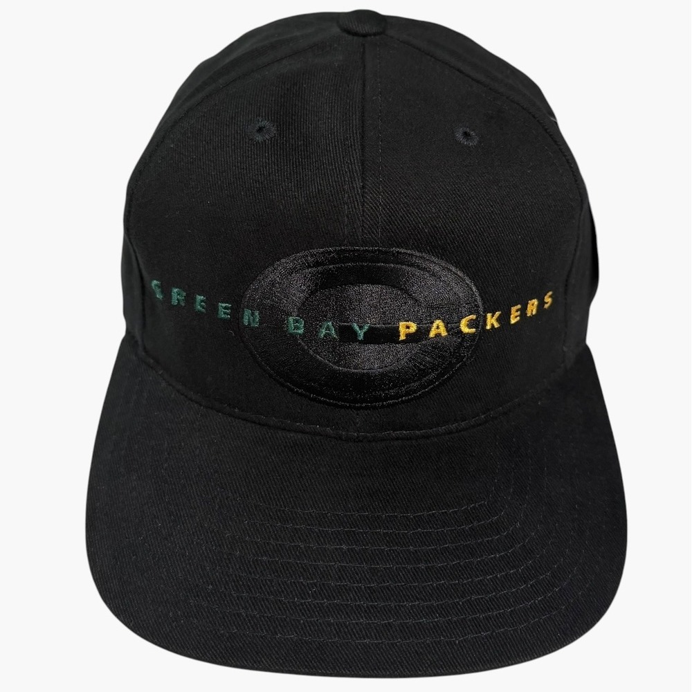 American Needle Green Bay Packers Hat Mens OSFA Black Snapback Vintage DSWT